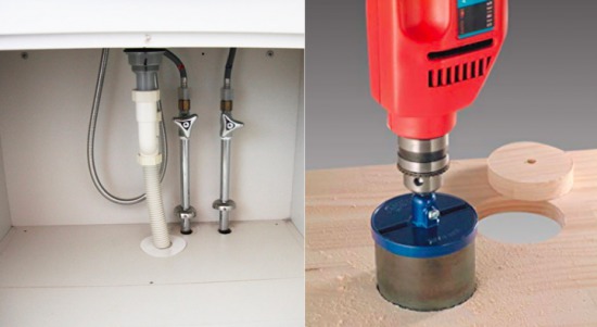 洗面台の穴あけ