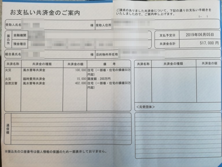 保険金の支払い