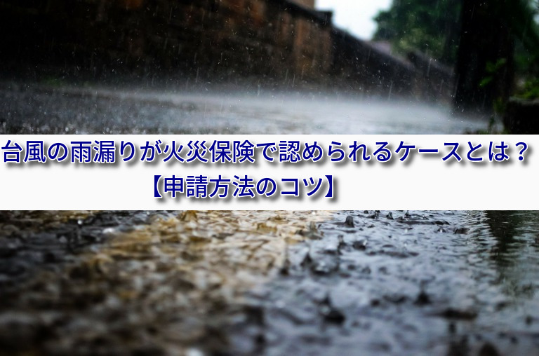 台風の雨漏りが火災保険で認められるケースとは？【申請方法のコツ】