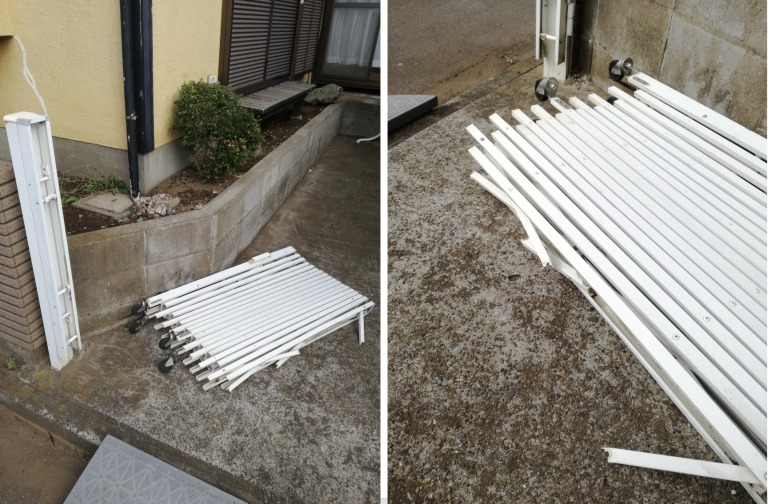 カーゲートの破損