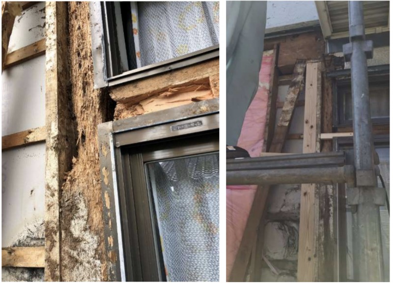 シロアリに食われた雨戸