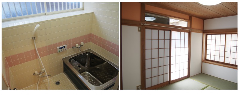お風呂と和室の写真