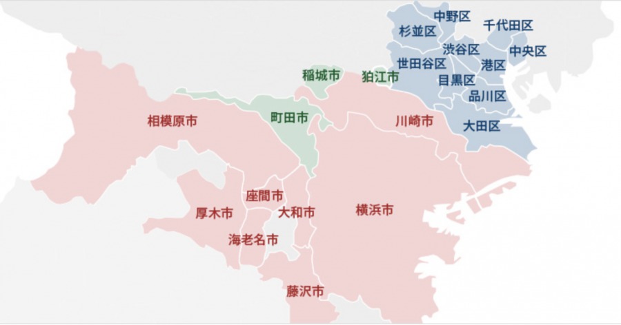 城南信金の店舗所在地