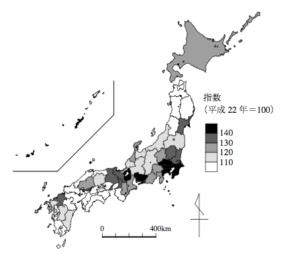 【将来推計人口】大都市は人口集中、地方は過疎化していく